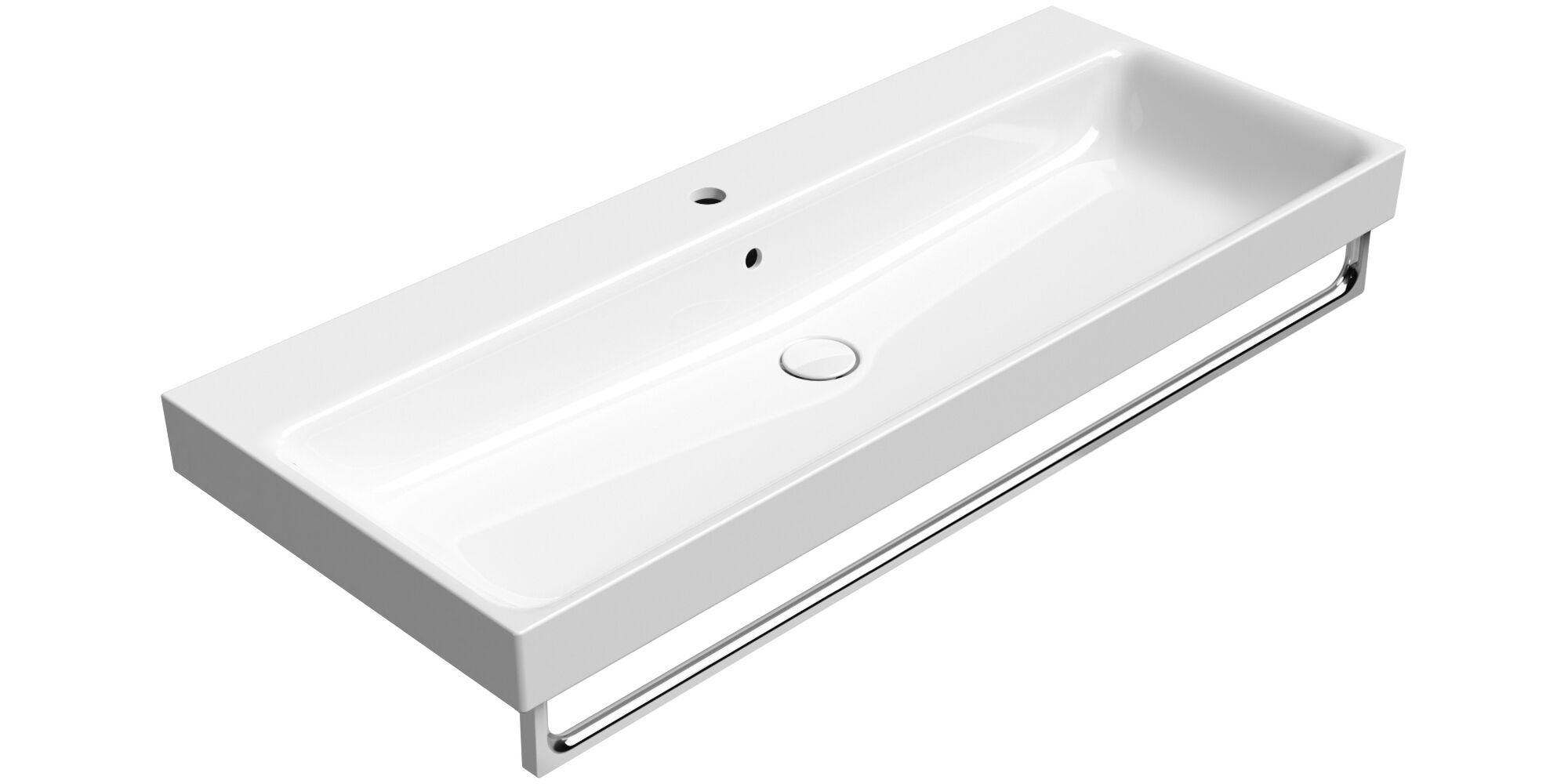 Керамическая прямоугольная раковина с держателем для полотенец GSI ceramica Nubes ARCH-00134624 - Вид №3