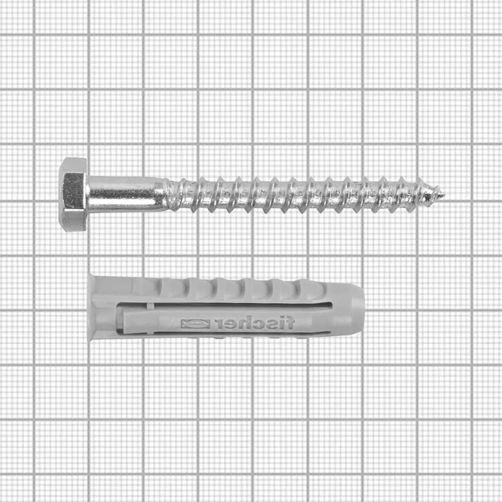 Дюбель для полнотелых материалов Fischer SX с шурупом 10x50 мм нейлон/оцинкованная сталь 5 шт 12469711 STLM-2204231  - Вид №3