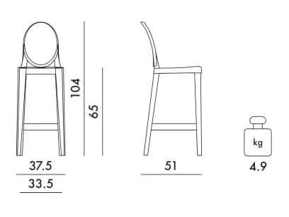Высокий стул из поликарбоната Kartell Ghost ARCH-00137225 - Вид №53
