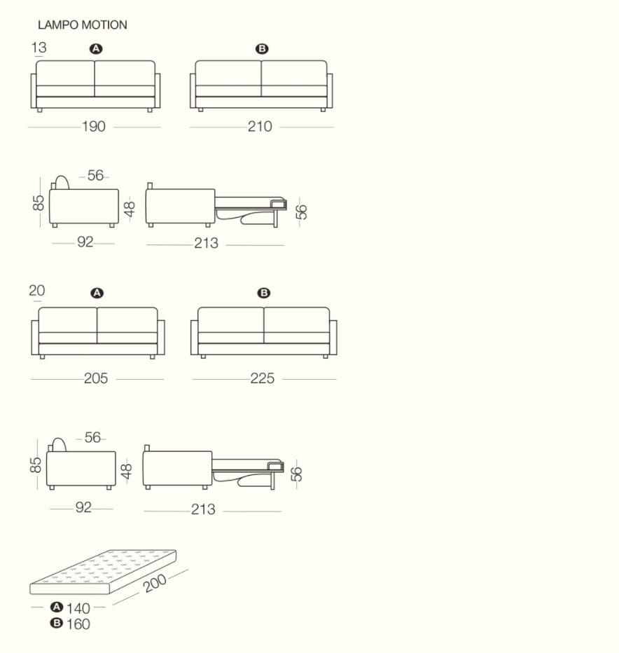 Двуспальный диван-кровать из ткани Milano Bedding LAMPO MOTION ARCH-00007456 - Вид №2