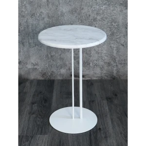 91706279 Журнальный столик круглый Callisto Mobili 40x40x56 см цвет белый STLM-1090070 STLM-1090070