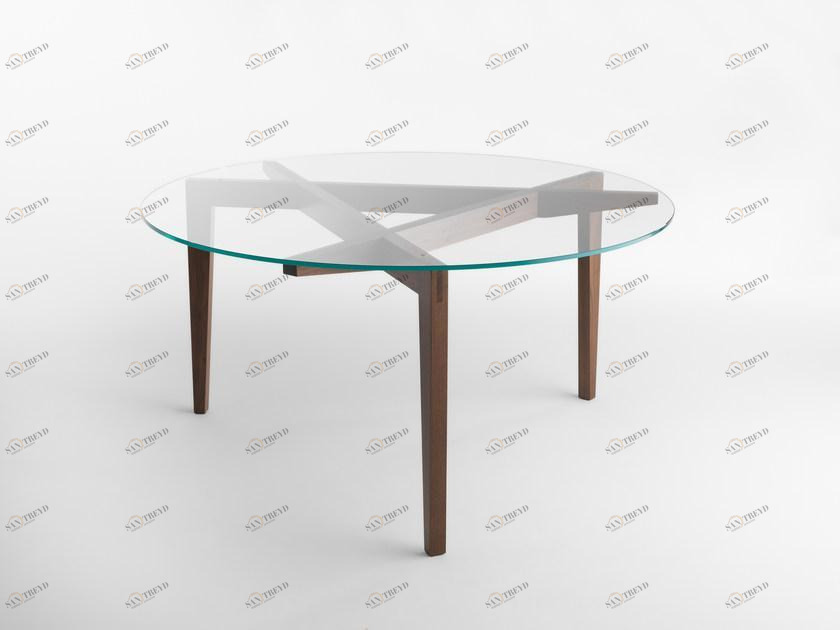 Casamania & Horm Круглый стол из дерева и стекла Autoreggente sun-id-1475312