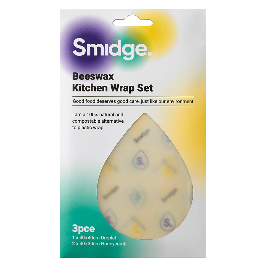 SMID89 Набор из 3 многоразовых оберток для хранения продуктов, пчелиный воск Smidge  - Вид №3