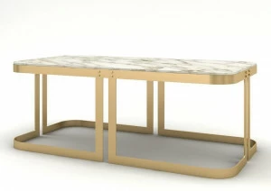 MARIONI Низкий прямоугольный журнальный столик из мрамора Clark