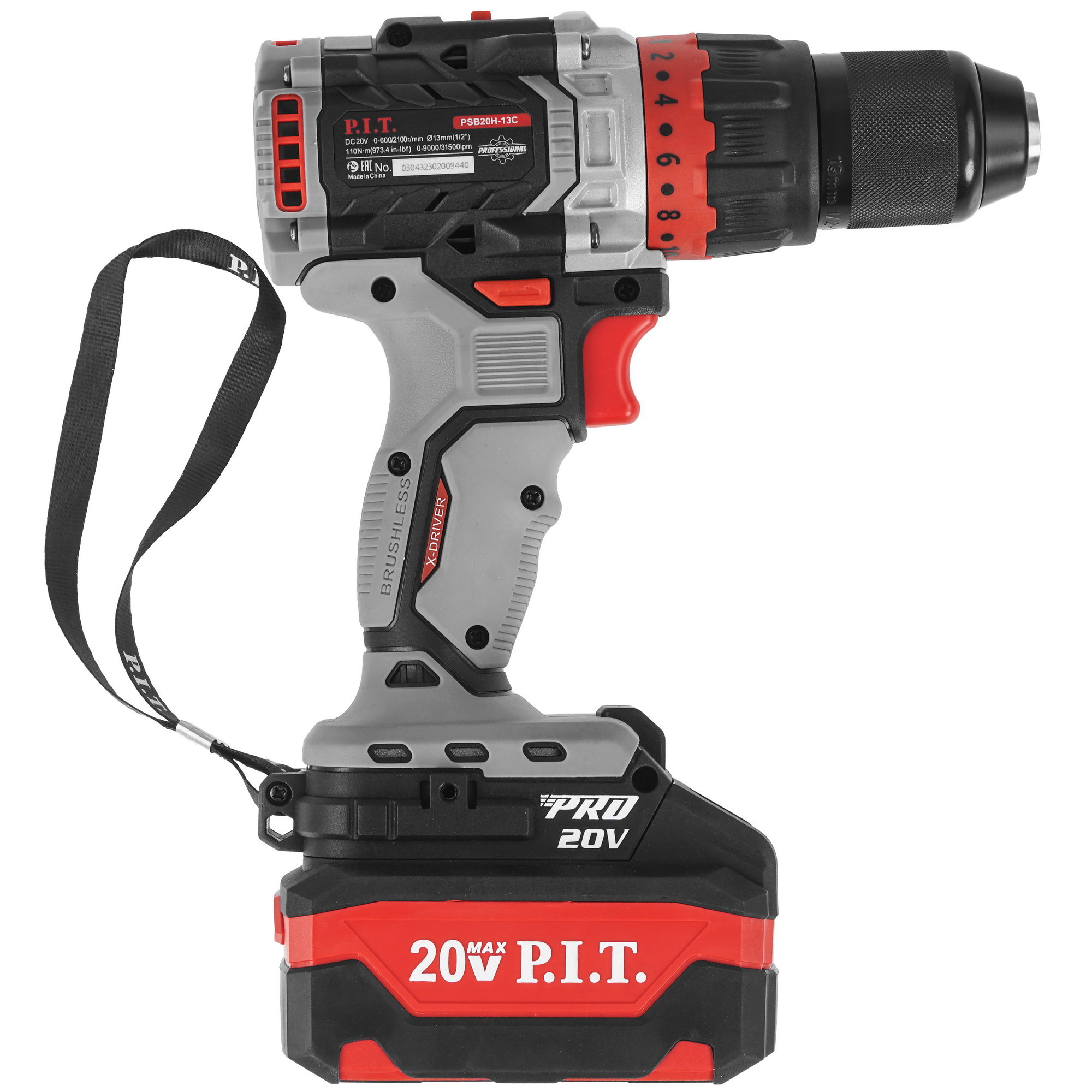 Дрель-шуруповерт PIT PSB20H-13C/1 X-DRIVER OnePower 20V 9086500 STDN-0080517 - Вид №2