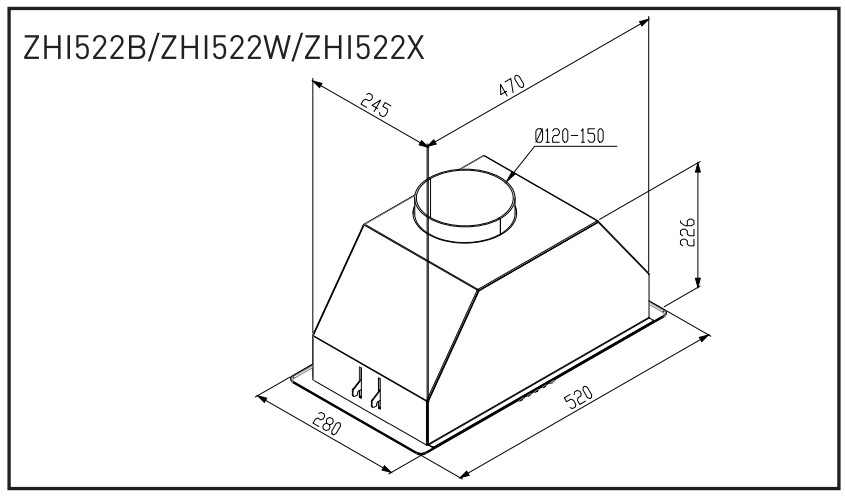 9175458 Вытяжка полновстраиваемая ZUGEL ZHI522B черный STDN-0022394 - Вид №24