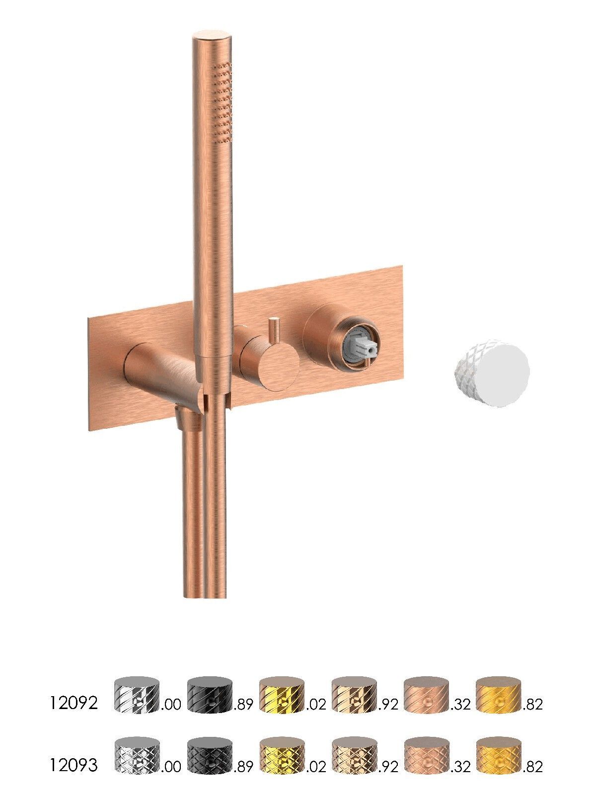 Настенный смеситель для ванны с 3 отверстиями и ручным душем Rubinetterie Frattini отдельная эстетика ARCH-00105690 - Вид №16