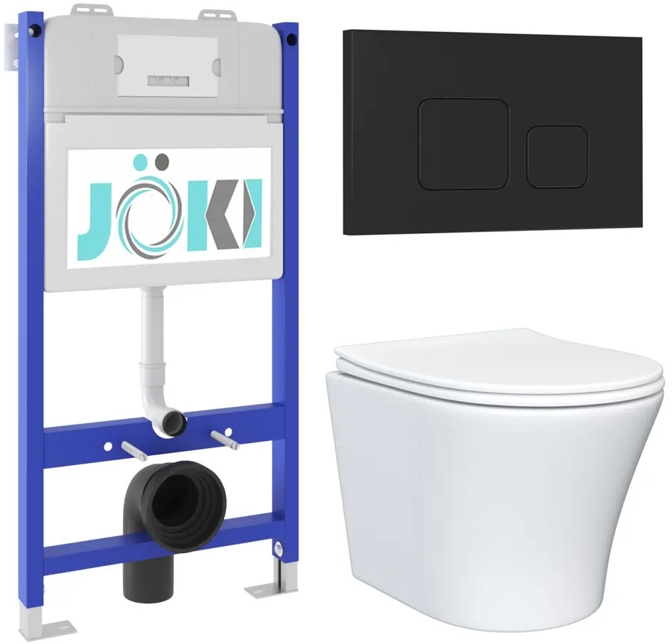 91611756 Комплект инсталляция с унитазом Joki JKS802011702BM цвет белый STLM-0970598