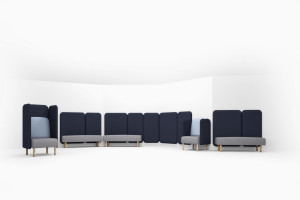 Модульная звукопоглощающая офисная перегородка из ткани