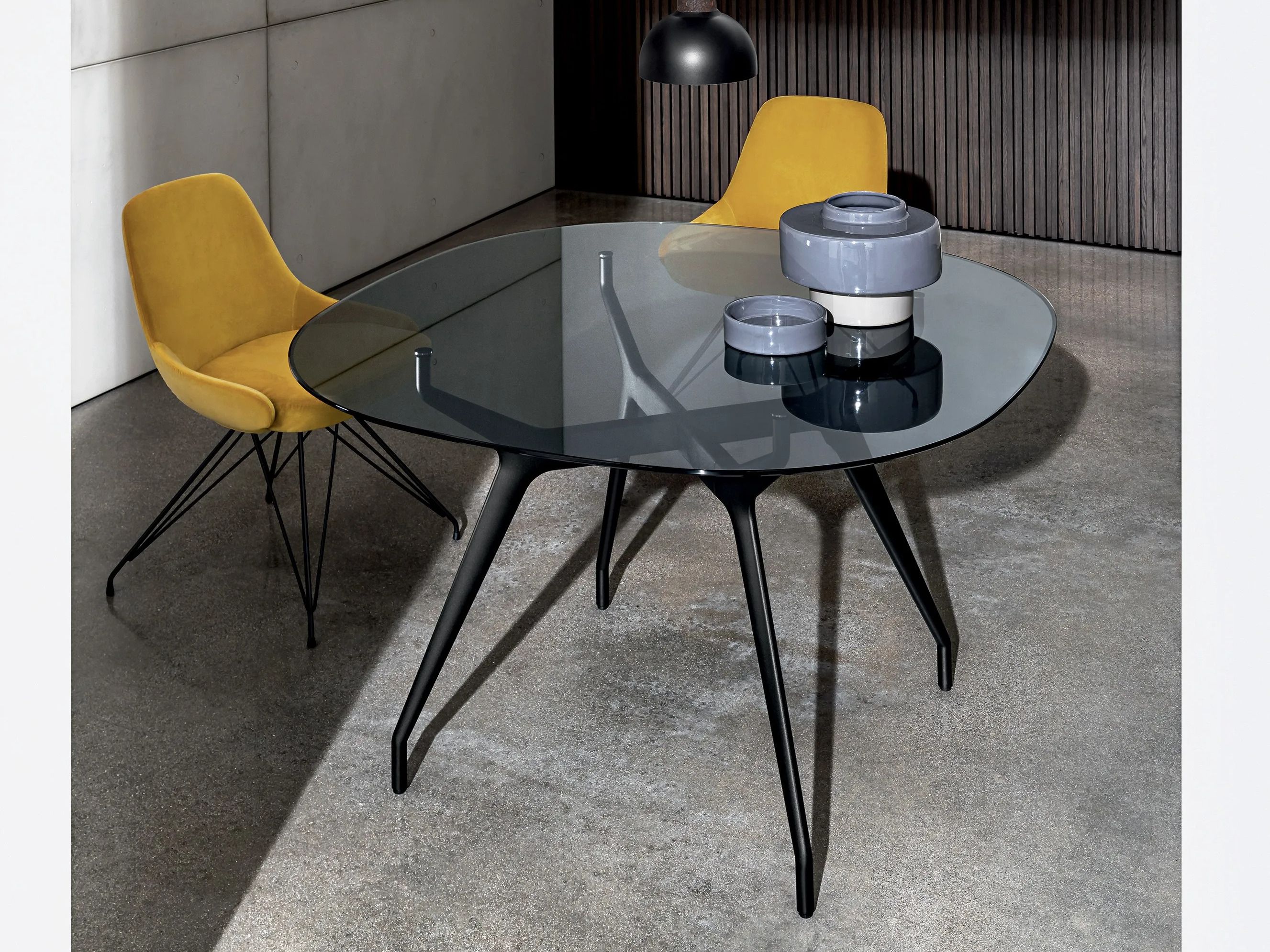 Алюминиевый и стеклянный обеденный стол Sovet Italia Arkos ARCH-00026234