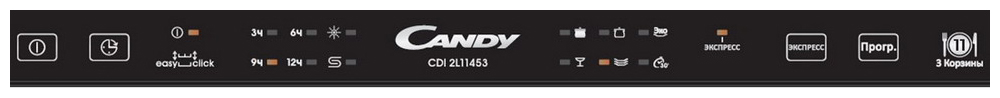 CDI 2L11453-07 Узкая, 82х44.86х57 см, 11 комплектов, 3-я корзина, 6 программ, 45 дб, таймер, расход 8 л, 1/2 загрузка, aqua stop Candy Santreyd  - Вид №1