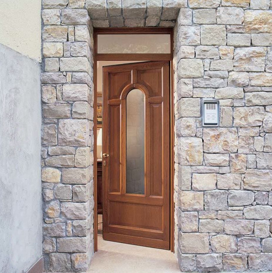 Наружная деревянная входная дверь со стеклянными панелями Carminati деревянные входные двери и двери ARCH-00065659 - Вид №2