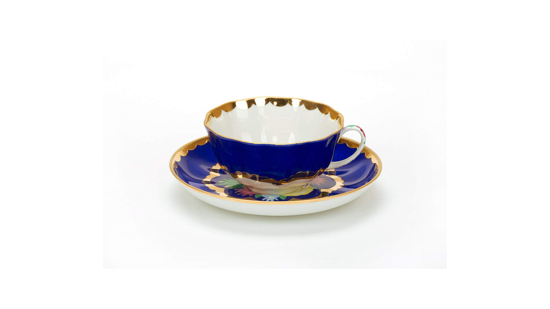 10618113 Дулевский фарфор Сервиз чайный 6/15 "Тюльпан" "Красавица Синий" Фарфор  - Вид №4