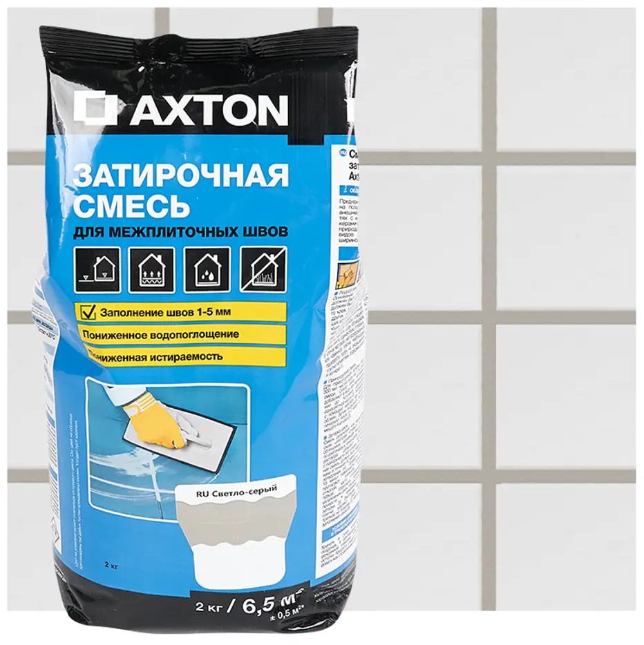 82403003 Затирка цементная Axton A110 цвет светло-серый 2 кг STLM-0026638