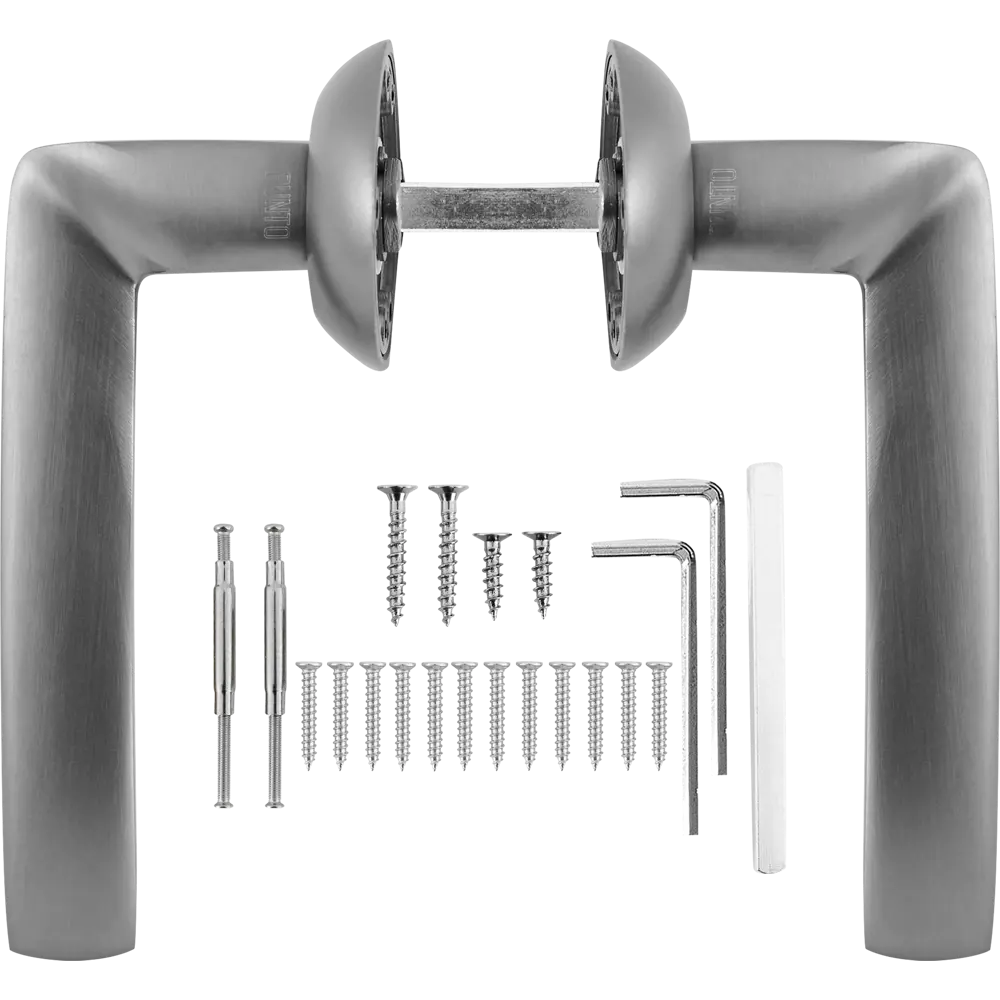Дверные ручки Punto Spline с запиранием комплект цвет графит STLM-2193658 - Вид №1