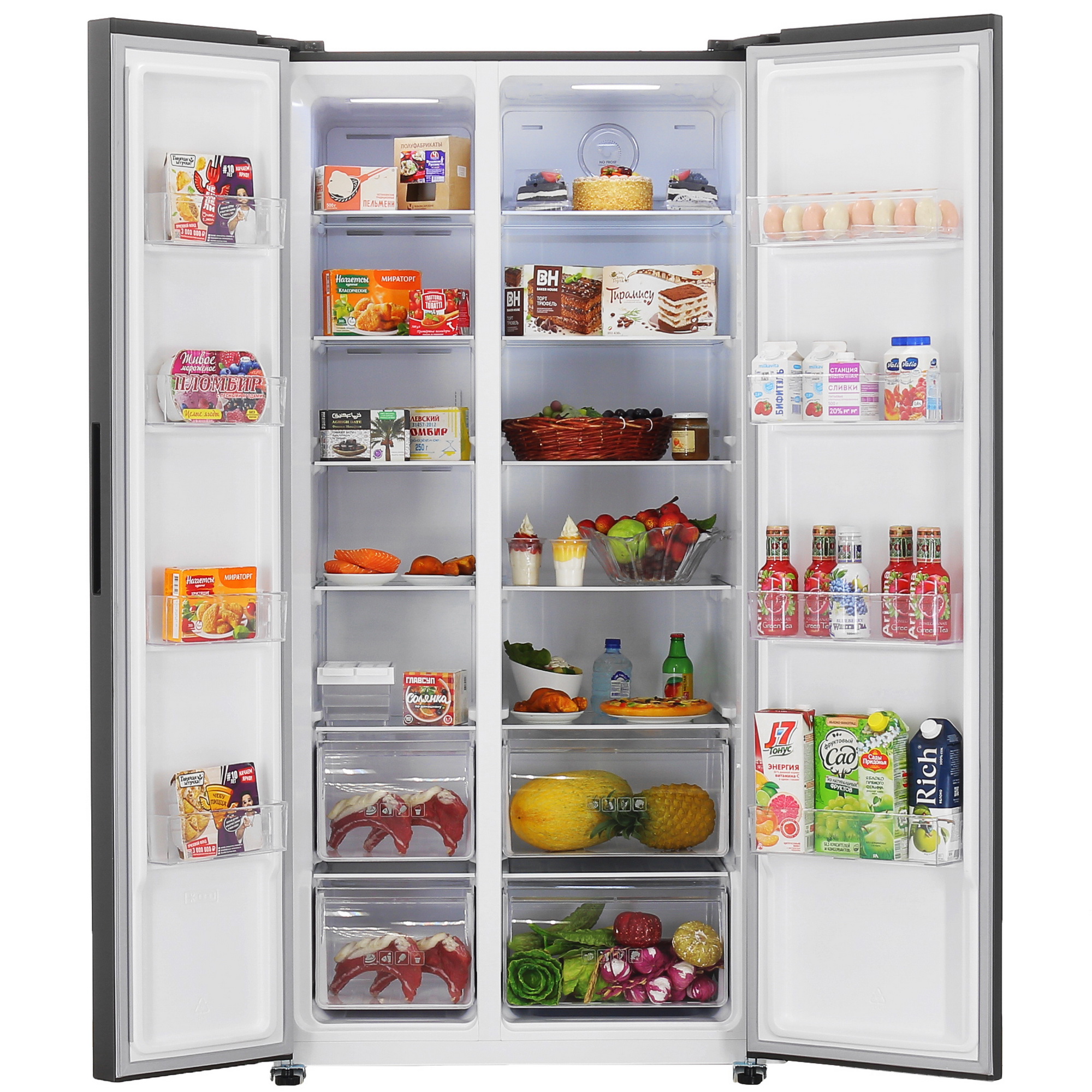 9083474 Холодильник Side by Side   DEXP SBS4-69AHA серый STDN-0036652 - Вид №5