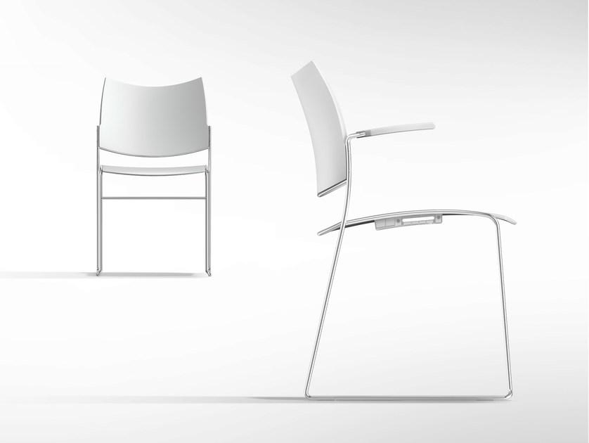 Casala Стул для конференций из пластика с подлокотниками Curvy 1288-10 - Вид №4