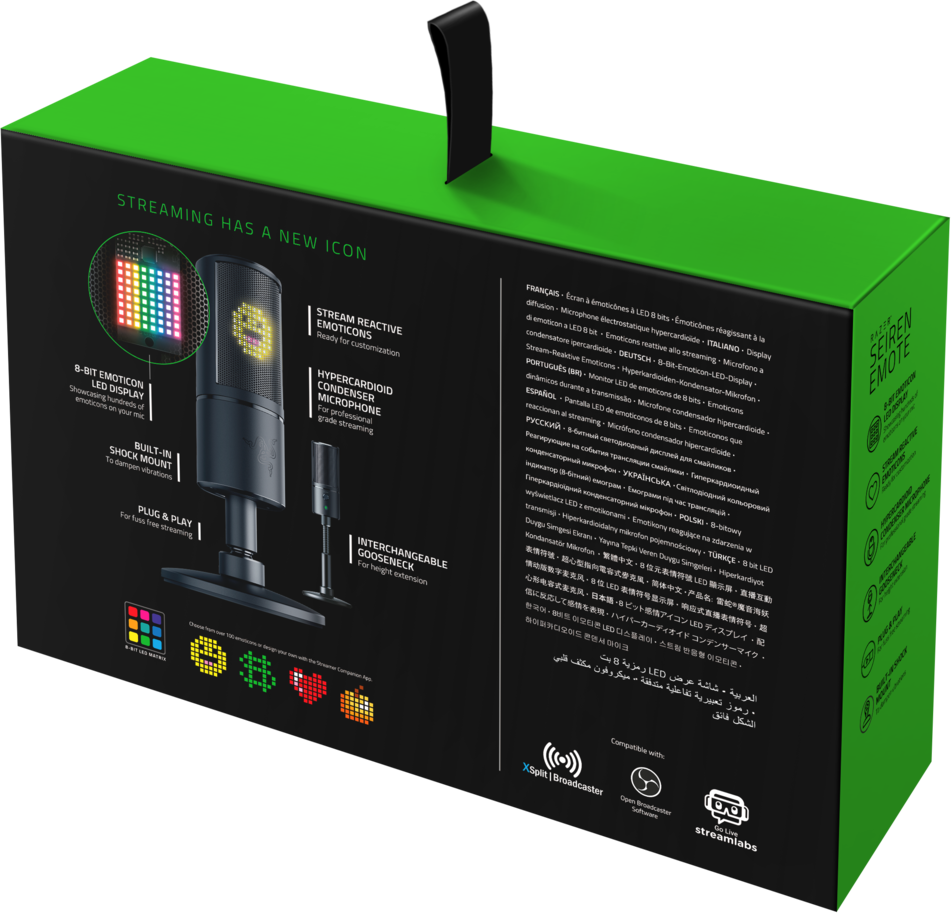 RZ19-03060100-R3M1 seiren emote – microphone with emoticons - frml packaging Razer Santreyd  - Вид №6