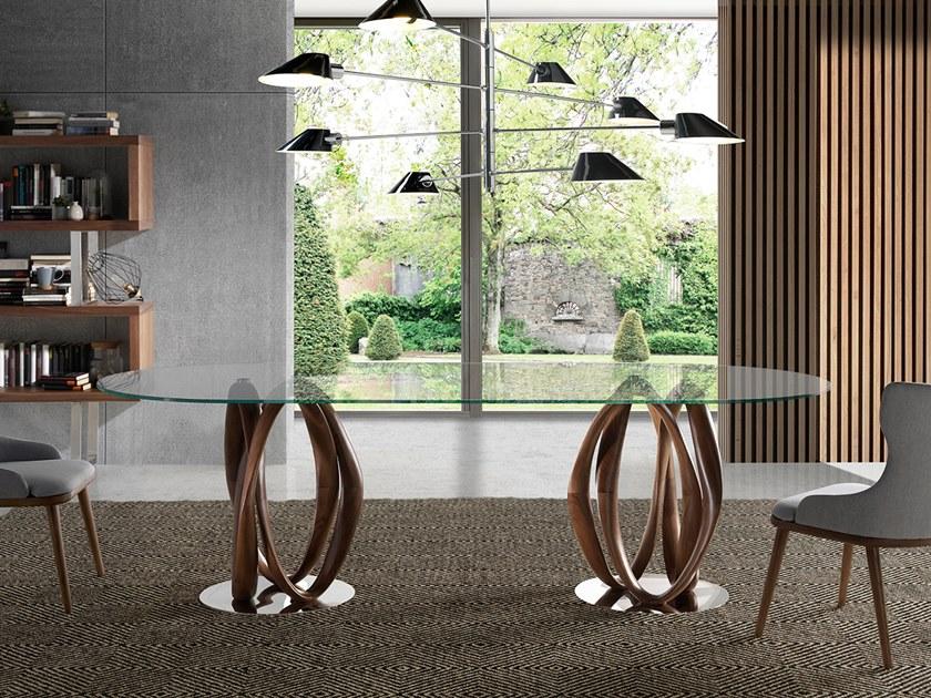 Angel Cerdá Овальный стол для гостиной из дерева и стекла Nature life 1022 Angel Cerda - Вид №1