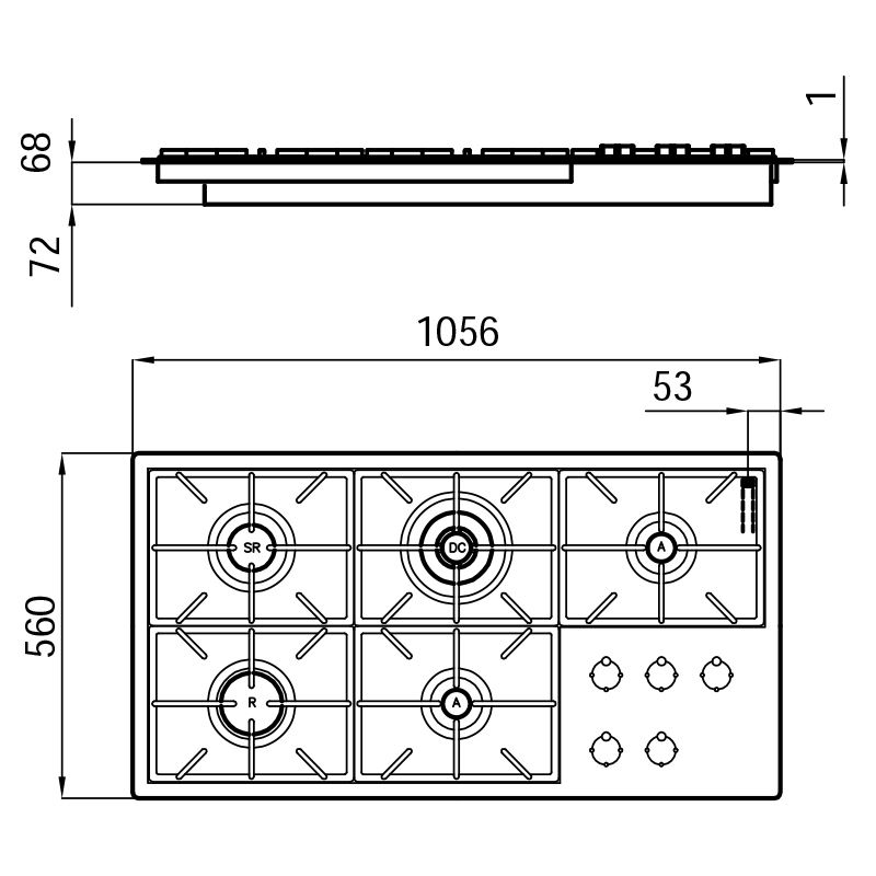 7648000 Варочная панель Foster Milano 7648000 Fosterspa  - Вид №1