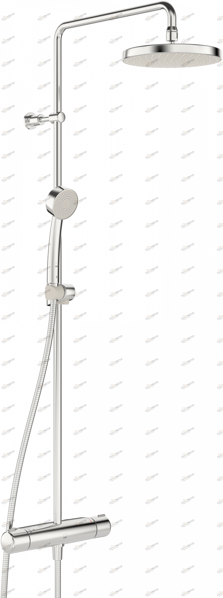 Oras 7401 Смеситель с верхним душем rain shower 7401 Nova Хром 