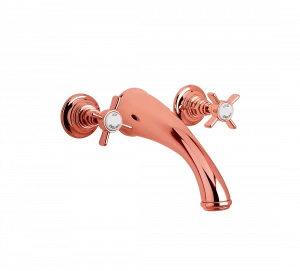 Gentry Home Смеситель для раковины Style на три отверстия с всплывающей пастой Ascot Медь GH102257