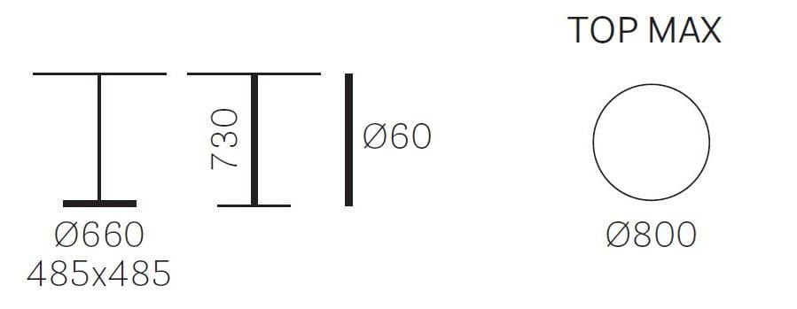 Круглый стол из литого алюминия со спицами Pedrali Fluxo ARCH-00124497 - Вид №2