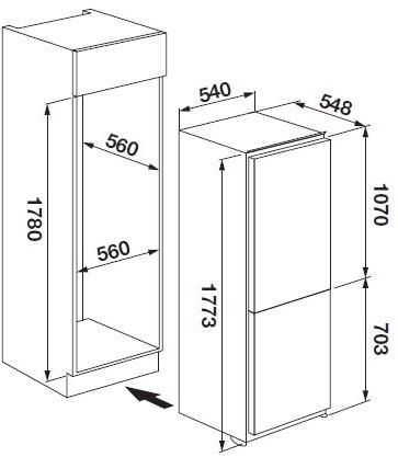 Fulgor Milano Комбинированный встроенный холодильник sun-id-1456858 - Вид №1