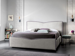 Двуспальная кровать для хранения ткани с мягким изголовьем