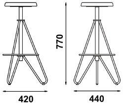Adico Барный стул из искусственной кожи с подставкой для ног sun-id-1397703 - Вид №2