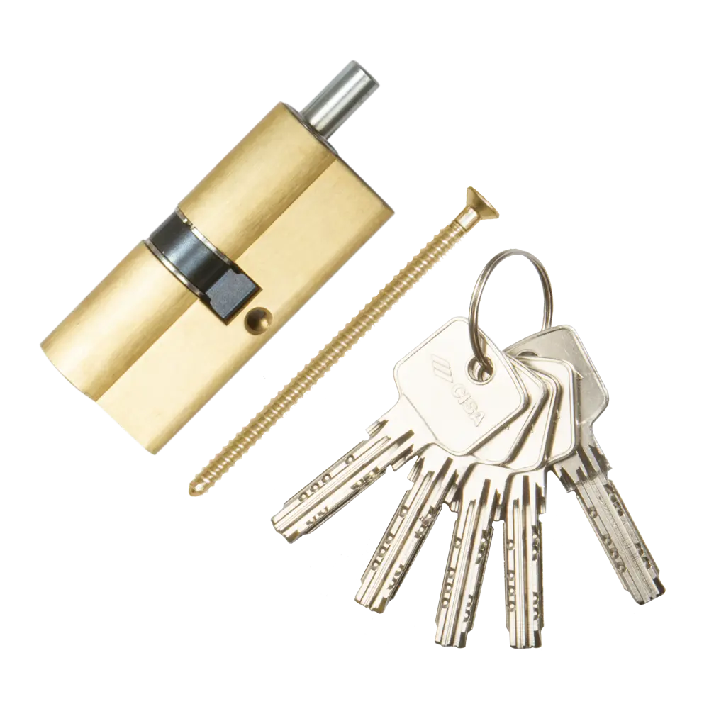 Цилиндр Cisa Astral ОА312-29.00, 40x10x40 мм, ключ/шток, цвет латунь, без вертушки STLM-2012386 - Вид №1