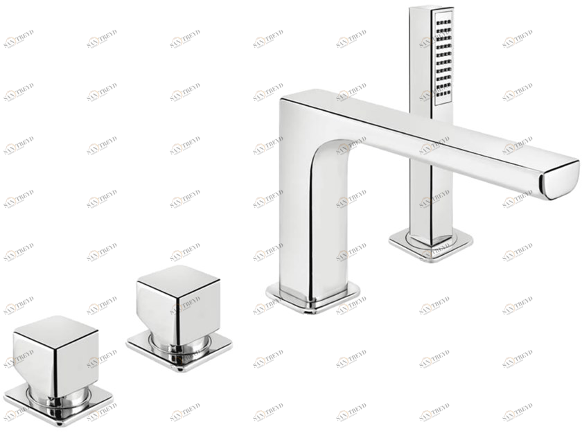 Fir Italia Смеситель для ванны с ручным душем на 4 отверстия Daily cube 45 4531404