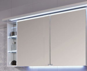 S2A43926L(184) Puris Crescendo, зерк. шкаф (2 двери) c LED подсветкой 900 мм левый, цвет дуб светлый