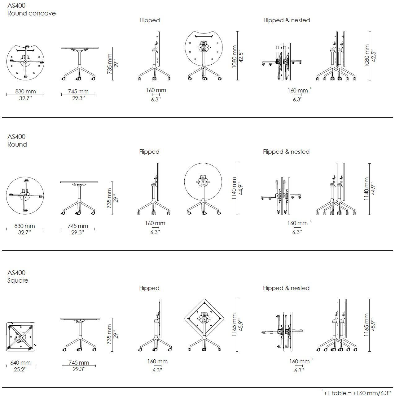 Круглый стол с деревянным откидным верхом Howe AS series ARCH-00098336 - Вид №16
