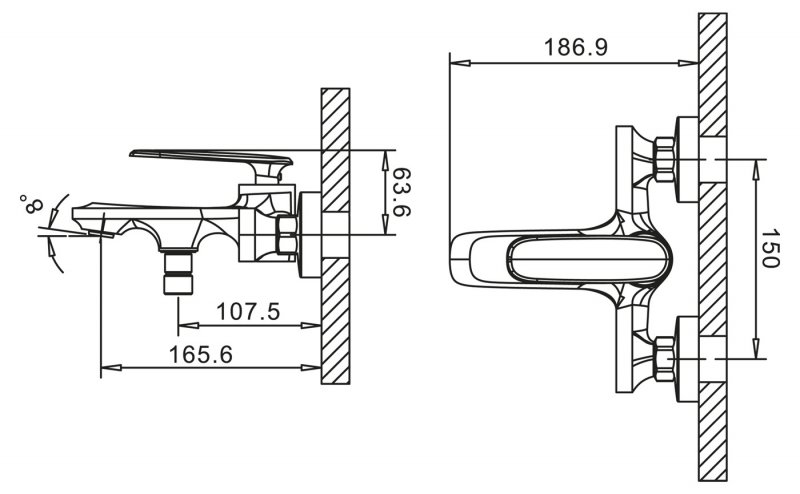 Смеситель для ванны и душа GELLO GEL-VASM-CRM BELBAGNO  - Вид №1