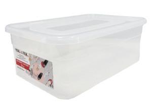 kont4-1 Контейнер бытовой с крышкой 10 L. 380х250х140 (прозрачный) Цветочная коллекция