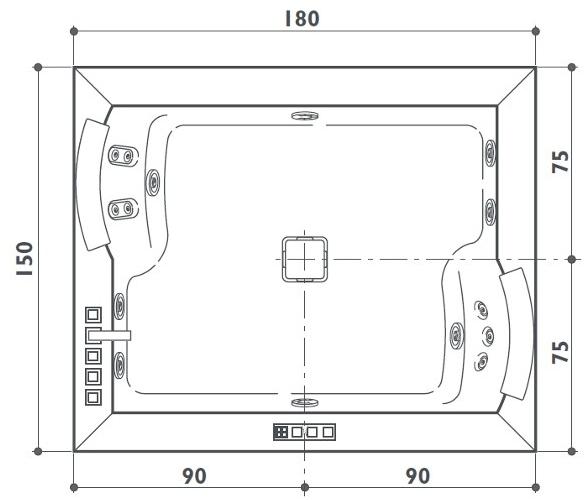 Jacuzzi® Встраиваемая 2-х местная гидромассажная ванна Aura sun-id-1465588 - Вид №1
