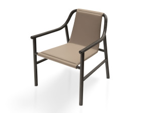 Кожаный стул с подлокотниками