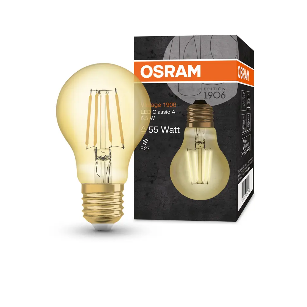 Лампа светодиодная Osram филаментная E27 220-240 В 6.5 Вт/824 груша 725 Лм STLM-2094948 - Вид №4