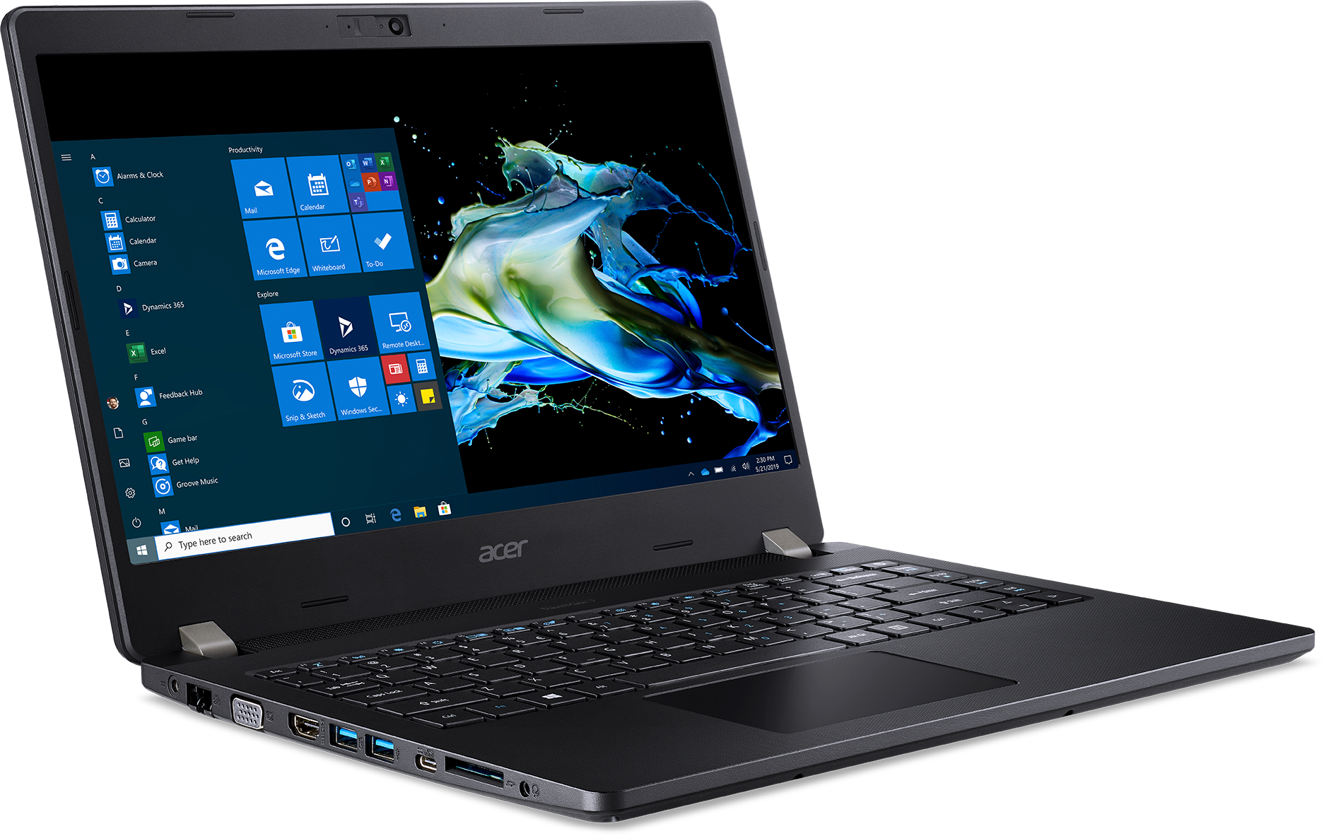 NX.VMKER.009 travelmate p2 tmp214-52-34ud 14"(1920x1080 (матовый))/intel core i3 10110u(2.1ghz)/8192mb/128ssdgb/nodvd/int:uma/cam/bt/wifi/+/war 3y/1.6kg/black/w10pro Acer Santreyd  - Вид №3