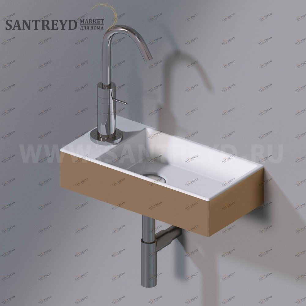 L319T0R1V3.255 Подвесная раковина настенная прямоугольная A. e T. Italia ACQUAFREDDA бронзовая AeT ITALIA