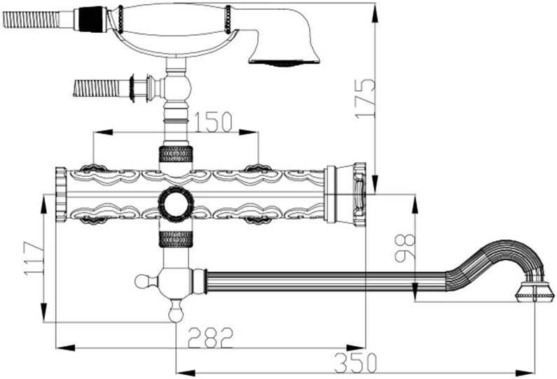Смеситель ZorG Antic A 101WDN-SL универсальный, серебро - Вид №1