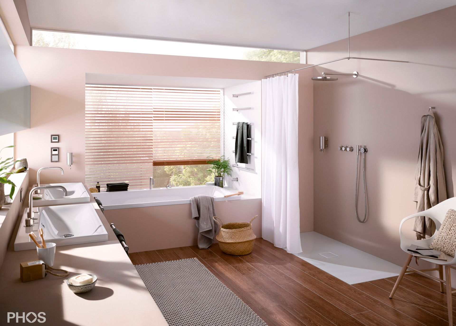 DSE1200-800 L-образный карниз для душевой занавески, 120 x 80 см, для привинчивания PHOS  - Вид №4