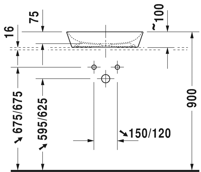 2339503200 Накладная раковина на столешницу  овальная Duravit Cape Cod - Вид №2