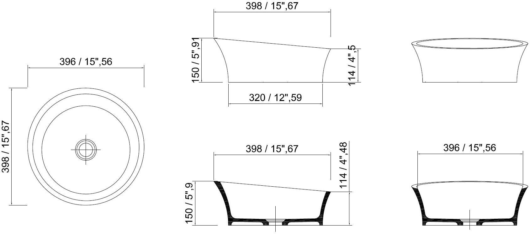 Evq Накладная раковина на столешницу  овальная MOMA Design Evoque - Вид №3