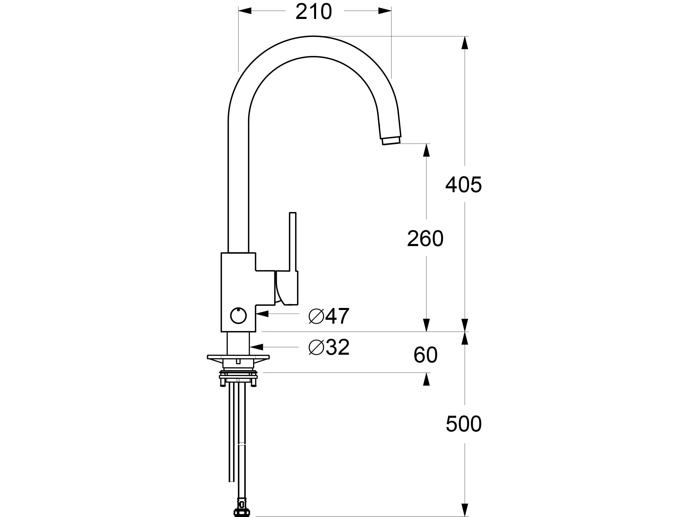 Однорычажный смеситель для кухни с поворотным изливом GUGLIELMI RUBINETTERIE чистый ARCH-00076736 - Вид №6