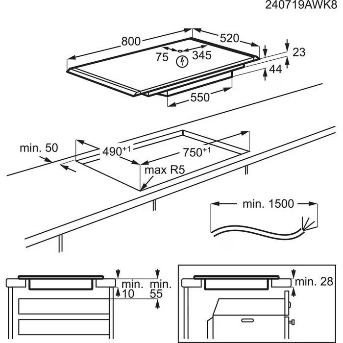 9197432 Индукционная варочная поверхность AEG NIG85M30AB STDN-0141854 - Вид №2