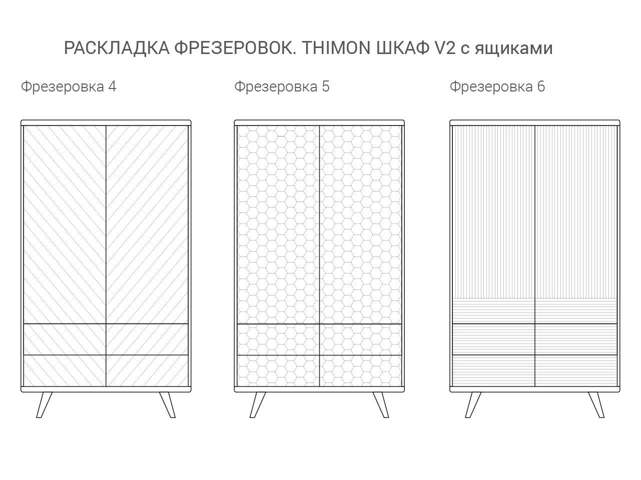 Шкаф распашной двухдверный с ящиками молочный Thimon v2 THE IDEA  210379 Белый  - Вид №7