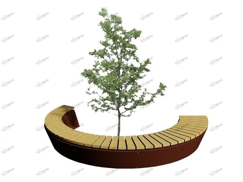 Euroform W Круглая скамья из дерева без спинки sun-id-1375608