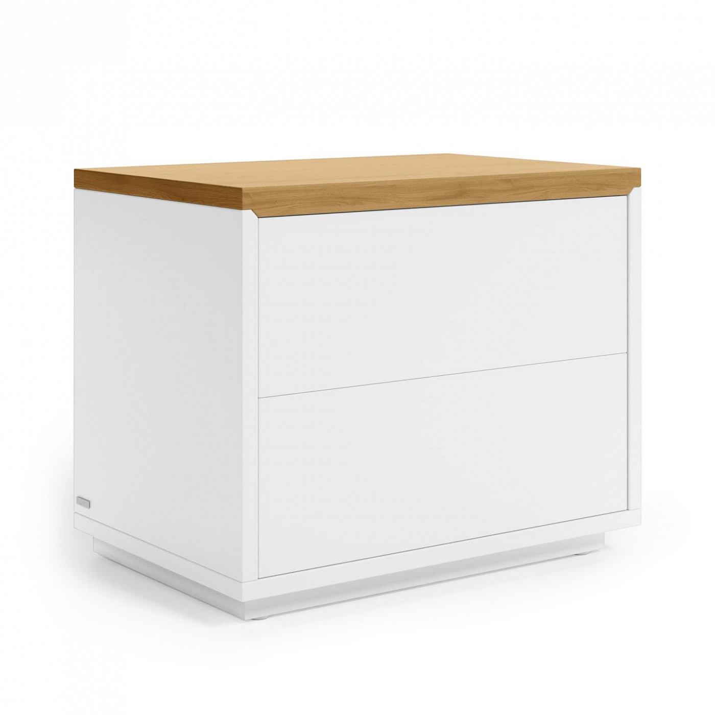 101711 Прикроватная тумбочка шпон дуба и белый лак 53,4 x 44 см La Forma Abilen  - Вид №1